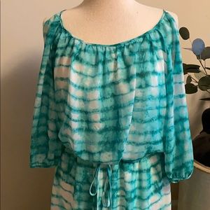 Tie-Dye Cold-Shoulder Dress
